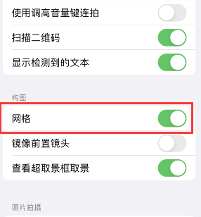 江汉苹果手机维修网点分享iPhone如何开启九宫格构图功能 