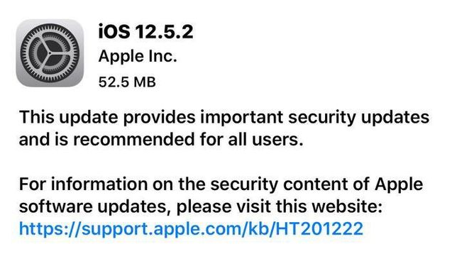 江汉苹果手机维修分享iOS12.5.2发布，建议所有老苹果用户安装 